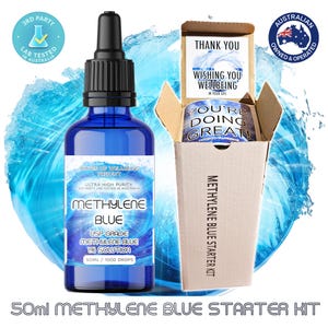 メチレンブルー 50ml | スターターキット | USPグレード 1% 溶液 | 超高純度 | オーストラリアで検査済み | 無料特典 | 5つ星レビュー
