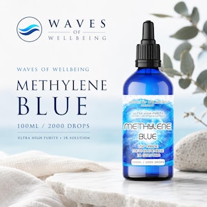 Solución de azul de metileno al 1% — 100 ml / Grado farmacéutico / Probado en laboratorio independiente / Byron Bay, Australia