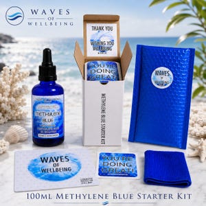 Kit de inicio de azul de metileno — 100 ml / Solución al 1 % de grado farmacéutico / Probado en laboratorio / Byron Bay, Australia