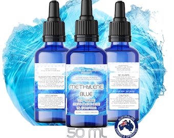 Methylene Blue USP Grade 1% Solution | 50ml Glass Dropper Bottle