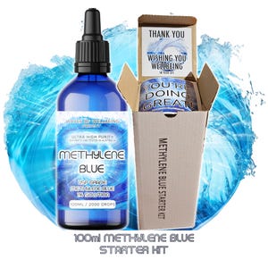 Bleu de méthylène 100 ml | Solution à 1 % de qualité USP | Sans métaux lourds | Testé en laboratoire en Australie | Soutien au biohacking et à la lumière rouge