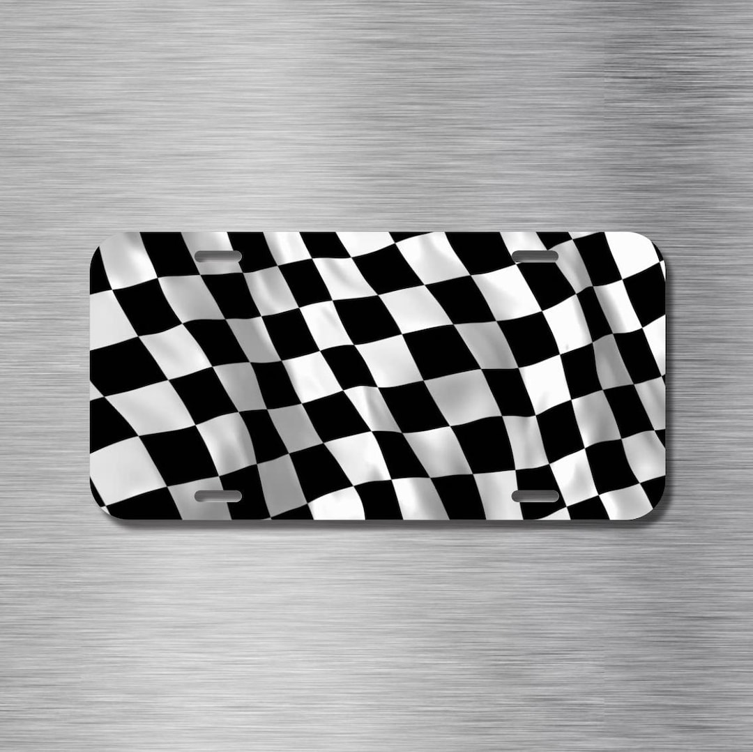 Checkered Flag License Plate, Racing Car Auto Tag - Etsy