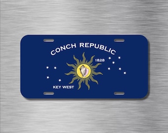 Key West Conch Republik Florida Fahrzeug Auto Tag 6 "X12" x 0,65 mm Metall Aluminium Automobile Front Nummernschild