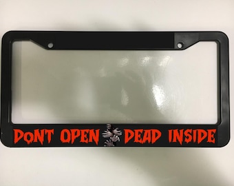 Don't Open Dead Inside Walking Dead Zombie Horror ABS Plastic License Plate Vehicle Car Frame