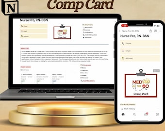 MedPro On The Go Scheckkarte | Notion Vorlage | Anpassbare Digitale Datei | Lebenslauf Portfolio | Notion Dashboard