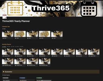 Agenda numérique Thrive365 | Modèle notionnel | Agenda de notions |