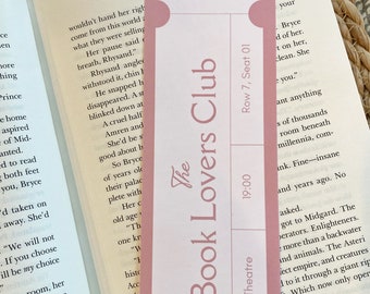 Book Lovers Club Ticket Bookmark