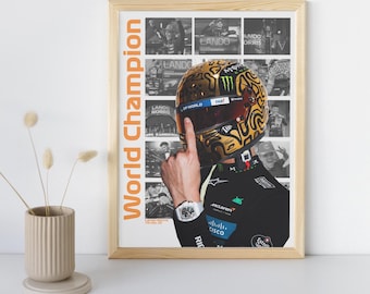 ランド・ノリス初の2025年ワールドチャンピオンシップポスター | マクラーレンF1ウォールアート | F1プリント
