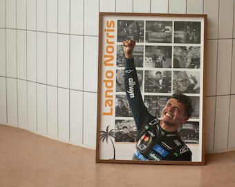 ランド・ノリス初の2025年ワールドチャンピオンシップポスター | マクラーレンF1ウォールアート | F1プリント