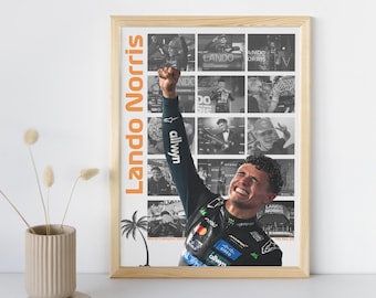 ランド・ノリス初の2025年ワールドチャンピオンシップポスター | マクラーレンF1ウォールアート | F1プリント