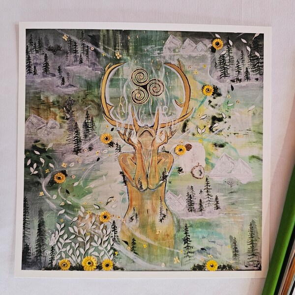 Spirit of the Woods-8×8in. Giclée Print (Signed by artist!)