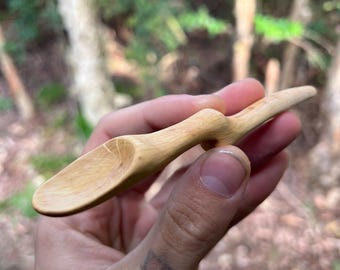 Hand carved wooden spoon