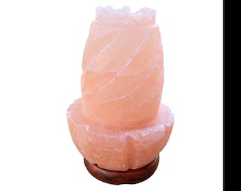 Lámpara De Sal Del Himalaya 5-7 Kg - Cristal De Roca Rosa, Piedra Curativa Con Regulador Y Sal Incluida