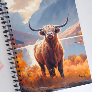 Highland Kuh Spiralbindung, majestätisches Geschenk für Schüler, Lehrer, zurück zu Schulbedarf, gepunktetes Papier stationär, Bauernhoftiere.