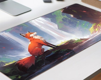 Fox Forest Gaming Mousepad, Large Desk Mat, TCG Playmat