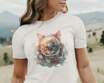 Cat Astronaut T-Shirt, Space Fanatics Gift