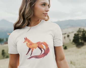 Fox Constellation T-Shirt, Celestial Graphic Tee