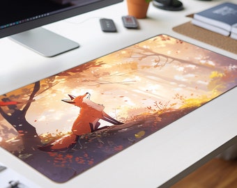 Red Fox Gaming Mousepad, Große Schreibtischunterlage aus Polyester