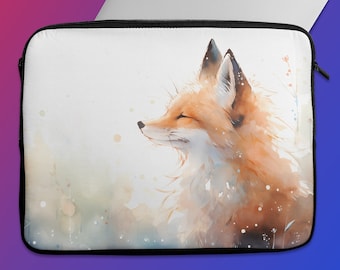 Housse pour ordinateur portable renard aquarelle, étui en néoprène pour MacBook