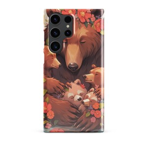 Schattige Mama Bear Samsung telefoonhoesje, Cadeaus voor moeder, schattige beer telefoonhoesje