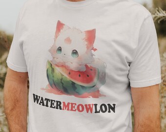 Watermeowlon Cat Pun T-Shirt, Funny Kitten Tee, Gift for Cat Lovers