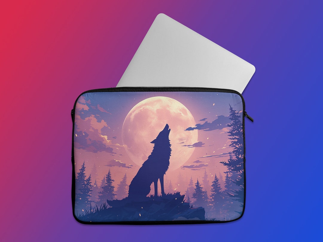 Cut Wolf Howling Laptop Sleeve for MacBook Pro, 15in and 13 in ...