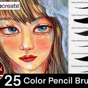 Color Pencils Brushes For Procreate Digital Brush Painting