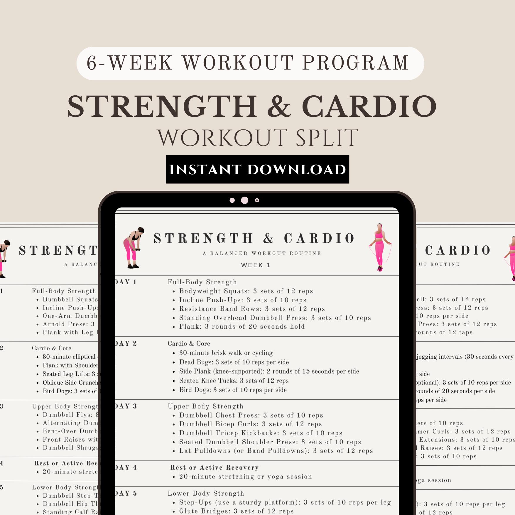 6-week Strength Cardio Split Workout Plan — Gym Guide