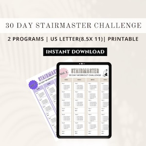 30-Day StairMaster Challenge: Printable Fitness Planner (Vol 1 & 2) (Digital Download)