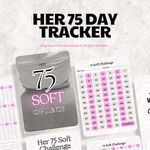 Planejador de Fitness Leve de 75 Dias: Rastreador de Bem-Estar Personalizável (Download Digital do Modelo Canva)