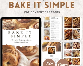 Libro de cocina "Hornea con sencillez": 55 recetas de repostería (PDF digital)