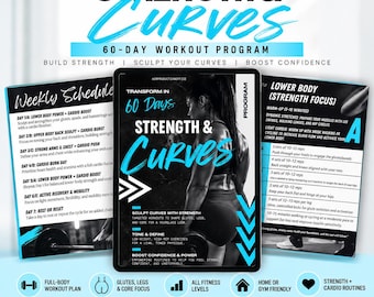 Women’s Strength Training Workout Plan | Full Body Fitness Program | Glute, Legs & Core Sculpt | PDF Download