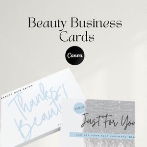 Beauty Visitenkarten & Dankeschön Karten Vorlagen Nur | Einfach zu personalisieren | Dankeschön für das Beauty Branding für Hair Makeup