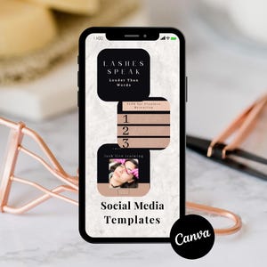Lash Technician Social Media Templates — Instagram & Pinterest Posts for Lash Techs | Editable Canva Templates | Instant Download