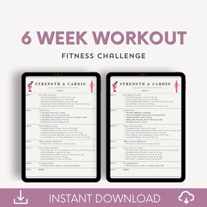 6-Week Strength & Cardio Split Workout Plan — Gym Guide | Printable Fitness Program
