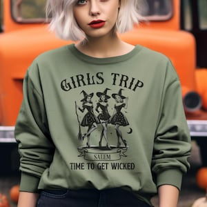 Girls Trip Salem Sweatshirt, Witchy Vibes Hoodie, Salem Bachelorette Party Sweatshirt, Witch Coven Shirt, Group Trip Shirt, Halloween Hoodie