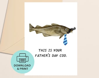 Biglietto Di Compleanno Divertente Con Pesce Merluzzo - Design Originale Iain Hamilton, Stampato In UK, 127x178mm - 3