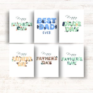 Happy Fathers Day Card Bundle, kaarten voor papa, afdrukbare kaarten, grappige kaarten, stropdas kaart, schattige papa's dag, sportkaart, cadeau voor papa