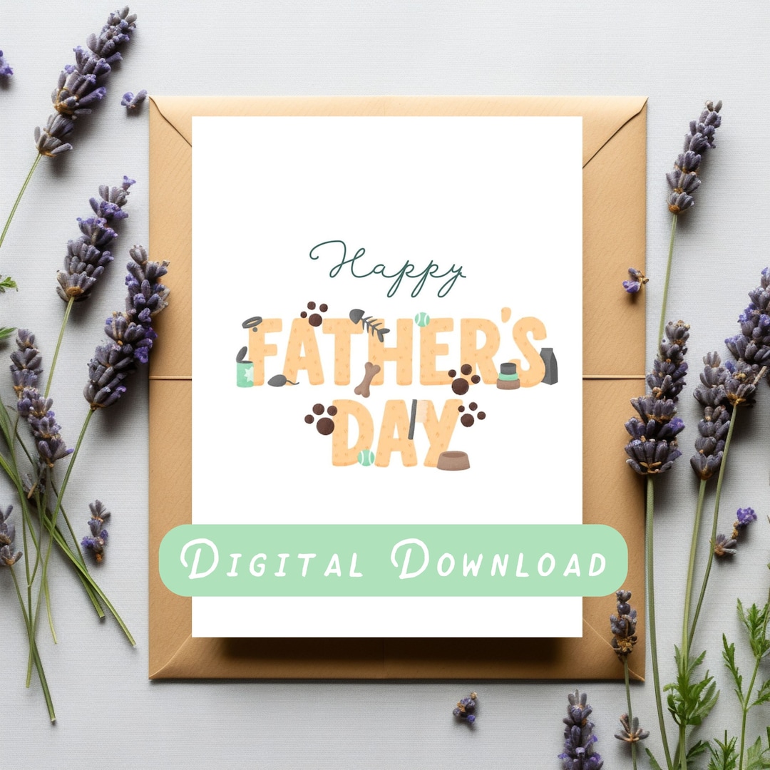 Happy Fathers Day Card, Greeting Card, Card for Dad, Printable Fathers ...