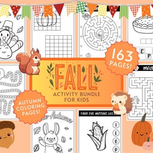 Fall Activities, Kids Fall Printable Activity, Autumn Activities, Autumn Coloring Pages, Fall Scavenger Hunt, Autumn Activity Bundle Thanks