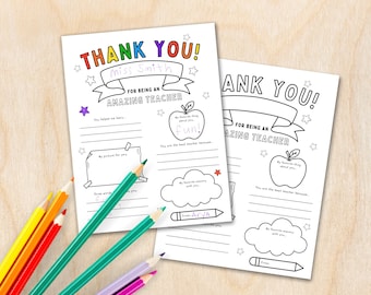 Teacher Appreciation Week, Digital Download, Teacher Thank You Card, Teacher Printable, Amazing Teacher Card, Teacher Gift Coloring Pages