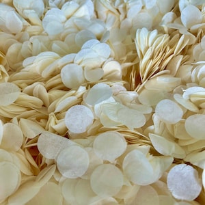 Mélange de confettis de mariage, fête de célébration, confettis de révélation de genre pour rassemblements, cérémonies, cadeaux de confettis de mariage non traditionnels, ivoire