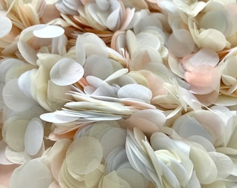 Biodegradable Wedding Confetti Celebration & Party Gender Reveal Confetti, Ceremonies Vintage style Throwing Wedding Circle Favors Ivory Mix