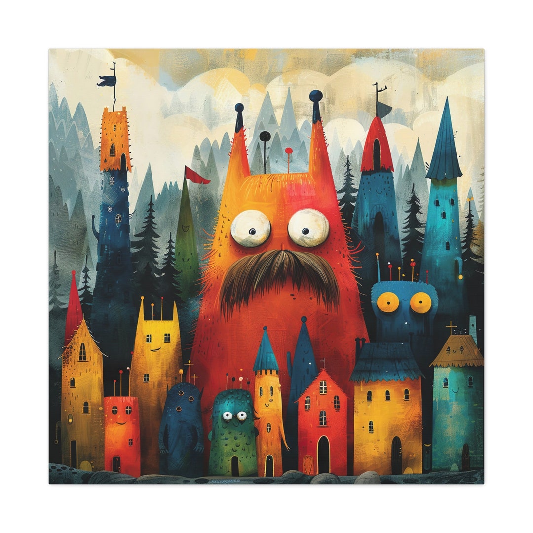 Cute Painting Gift for Kids Children's Wall Art Kids Room Decor Cartoon ...