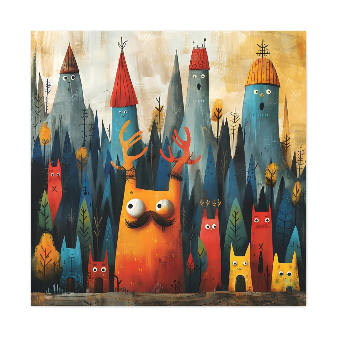 Cute Painting Gift for Kids Children's Wall Art Kids Room Decor Cartoon ...