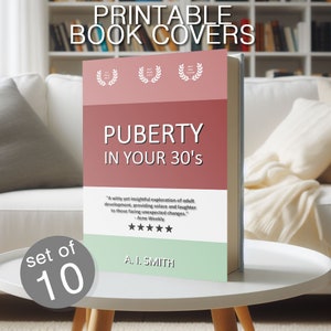 Funny Printable Book Cover Set of 10 Digital Download Bookcover Prank Commercial Use Sublimation Book Jacket