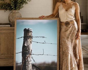 Weathered Fence Post Wall Art | Rustic Ranch Photography | Western