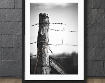 Weathered Fence Post Wall Art | Rustic Ranch Photography | Western