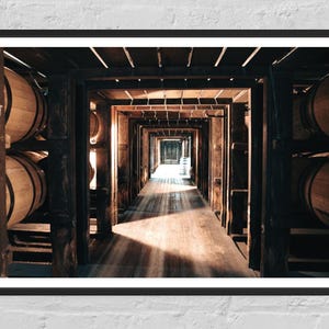 Bourbon Barrel Distillery Print, Bourbon Art, Bourbon, Whiskey Fine Art, Buffalo Trace Distillery Wall Art, Man Cave Decor, Kentucky Bourbon