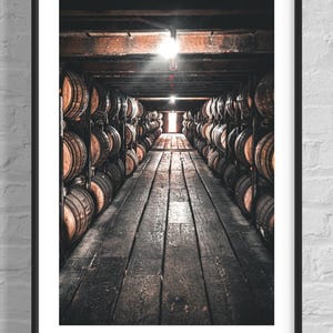 Bourbon Barrel Distillery Print, Bourbon Art, Bourbon, Whiskey Fine Art, Buffalo Trace Distillery Wall Art, Man Cave Decor, Bourbon Decor